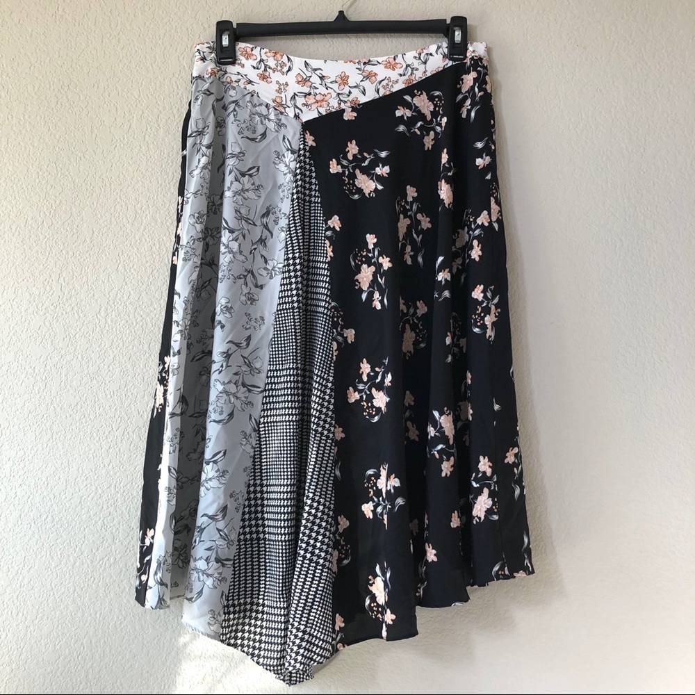 NWT! Calvin Klein Geometric Patch Midi Skirt 12 - Picture 2 of 3